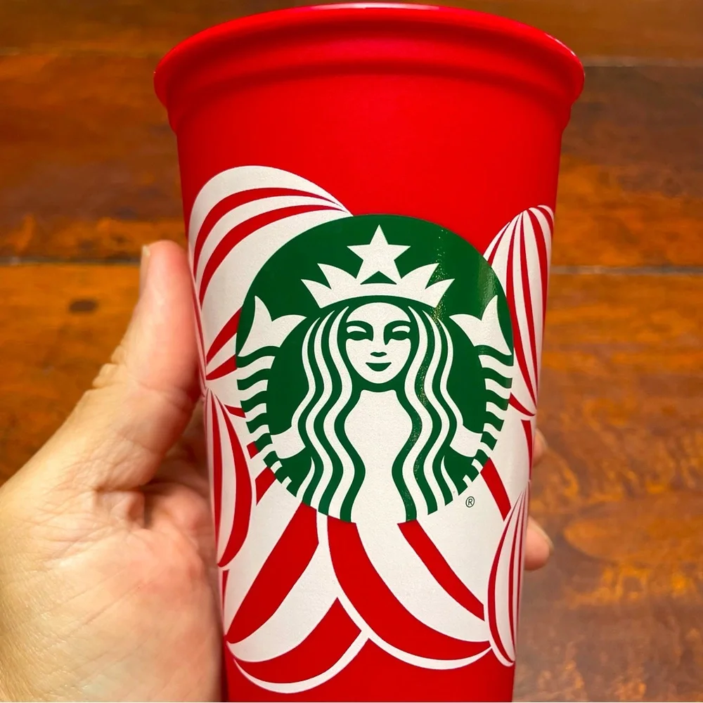 Starbucks Holiday/Christmas Red Plastic 16oz Travel Tumblers w/ Lid x3